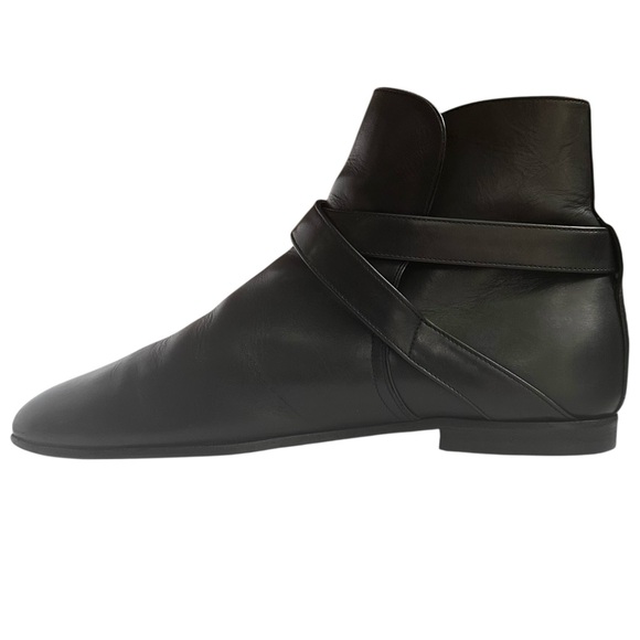 Salvatore Ferragamo Gancini Leather Monk Strap Ankle Boots Black US 8 1/2 Wide - Picture 4 of 16